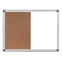 Combination Whiteboard Bulletin Cork Board, Dry Erase Board with Aluminum Frame